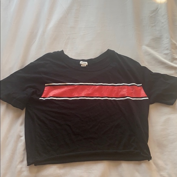black tshirt with red stripe - Picture 1 of 3